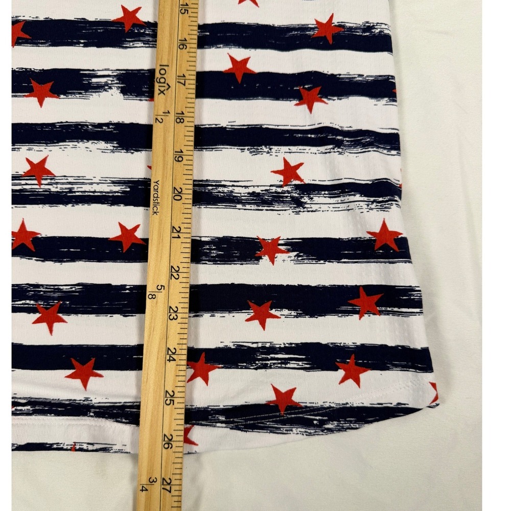 IBKUL XXL Sun Shirt Stars Stripes Quarter Zip UPF 50 IceFil Long Sleeve Top - Picture 4 of 7